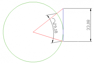 Proyección de una distancia curva sobre una superficie plana. 